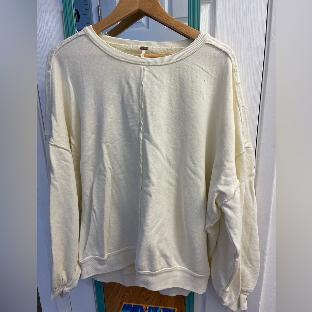 Free People Off-White Crew Neck Sweater